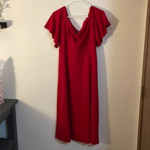 Red off the shoulder dress